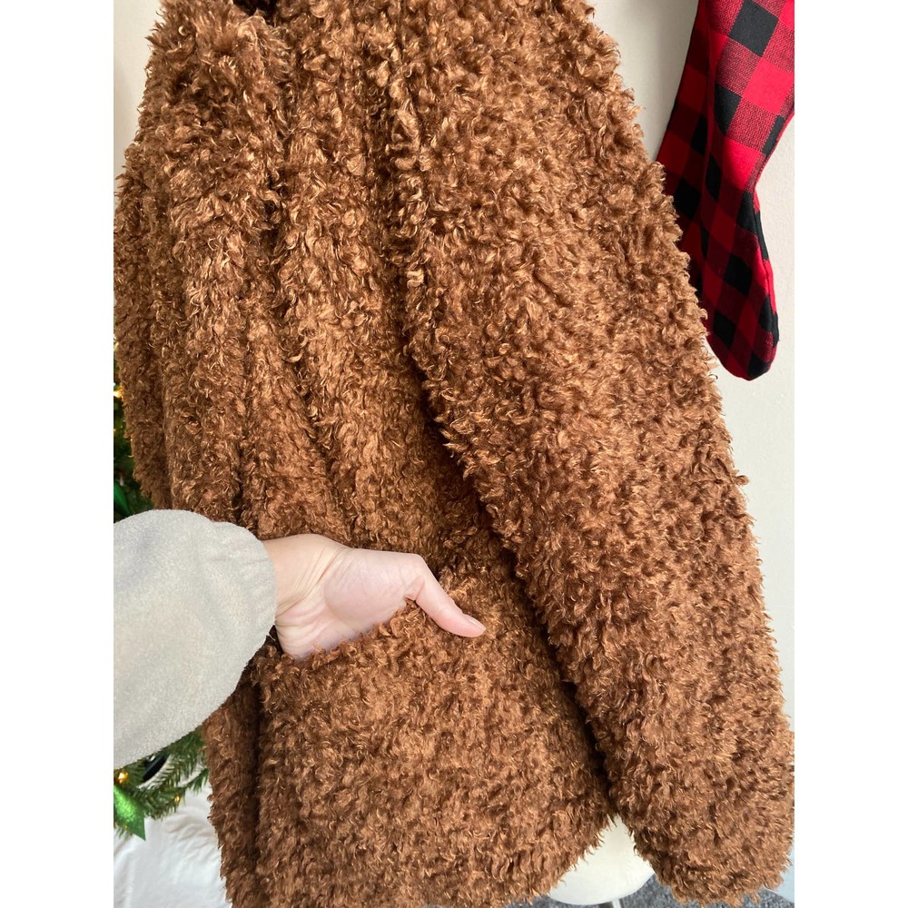 Divided brown teddy coat, size M - Picture 6 of 12